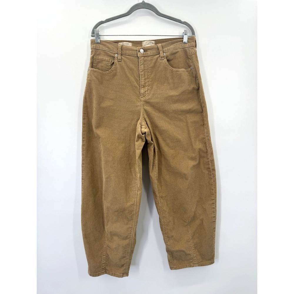 Universal Thread Corduroy High Rise Easy Barrel Tan Jeans 10 R Boho Baggy Preppy